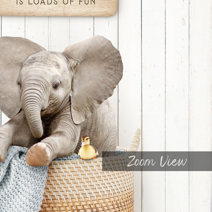 Baby Elephant Laundry Day is Loads of Fun - Farmhouse Floor