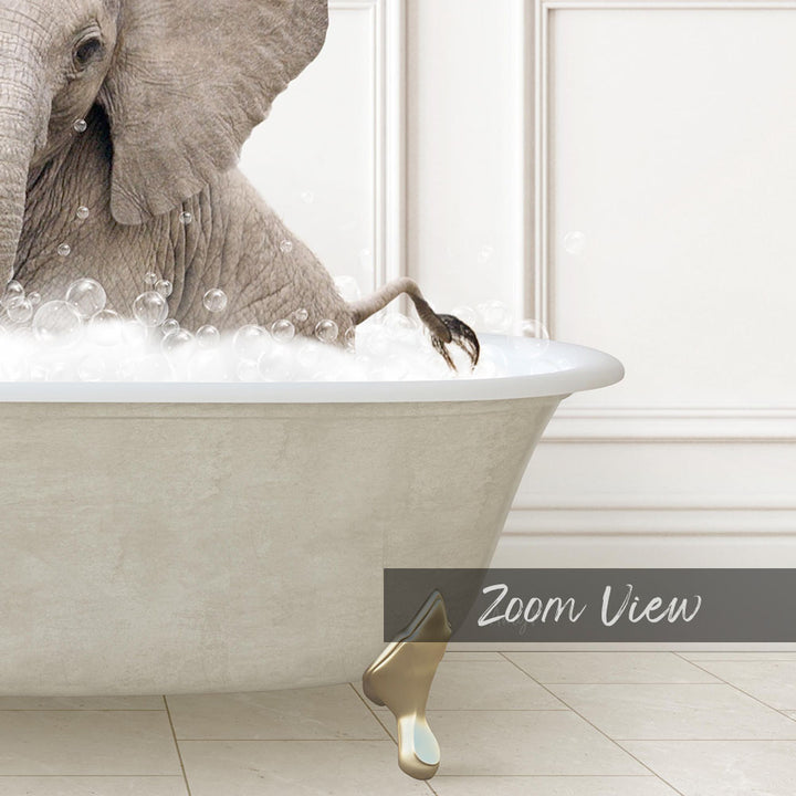 Baby Elephant No4 in Modern Neutral Bath