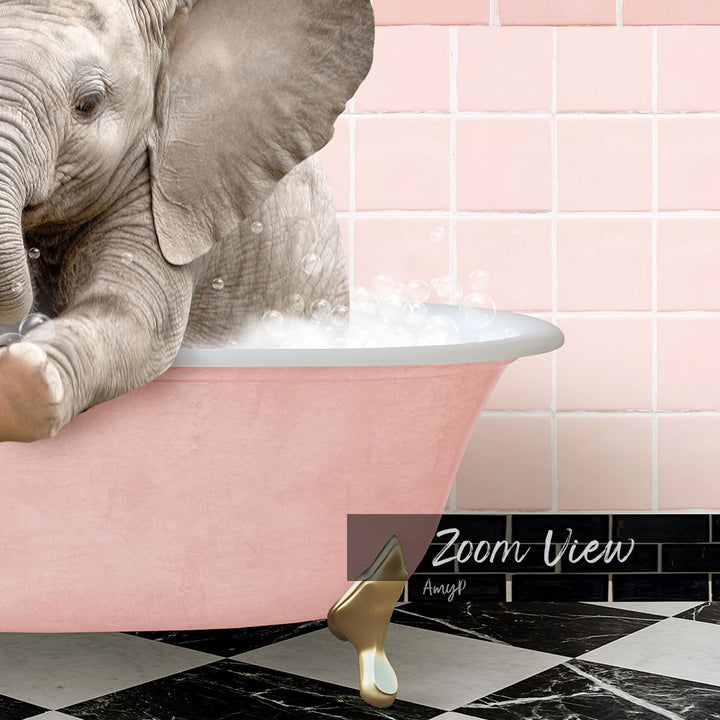 Baby Elephant No6 in Retro Pink Bath