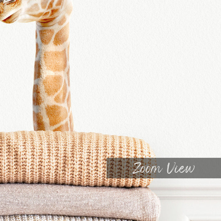 Baby Giraffe on Sweaters - Simple White Wall