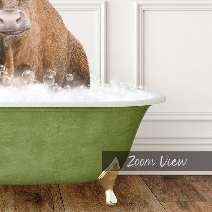 Texas Longhorn Cow in Transitional Bath Style