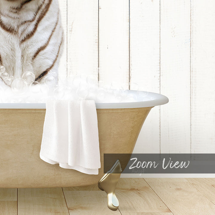 White Tiger in Farmhouse Bath