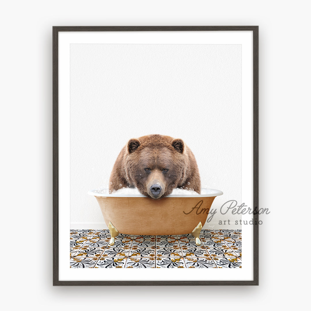 a picture of a bear in a bathtub