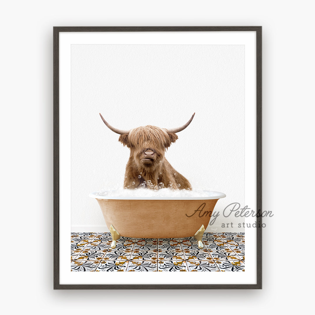 a picture of a brown dog sitting in a bathtub