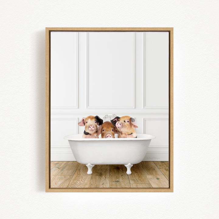 Three Little Pigs in Traditional Panel Bath Style