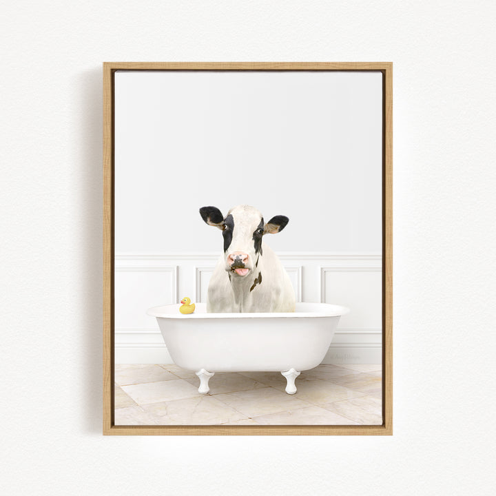 Holstein Cow in Modern Bath