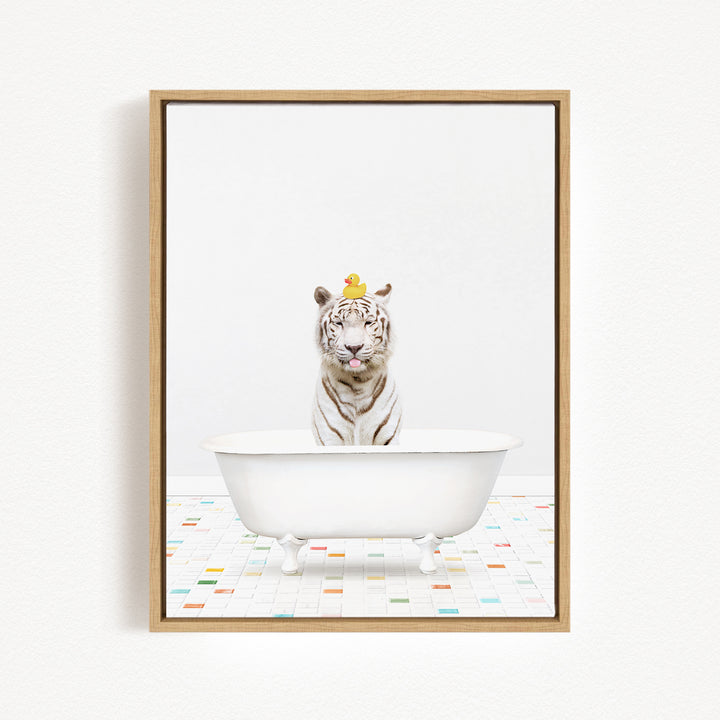 White Tiger - Chiclet Tile Bath