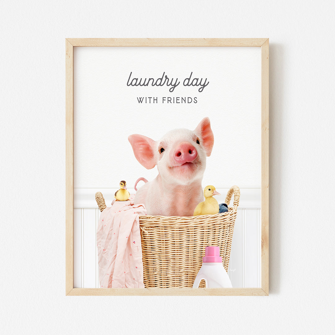 a picture of a pig in a basket