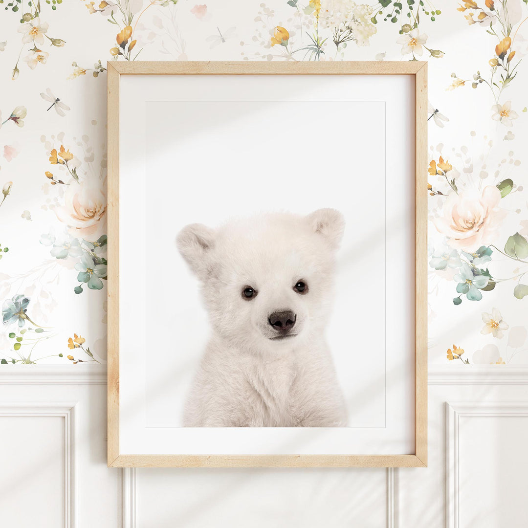 a picture of a polar bear in a frame