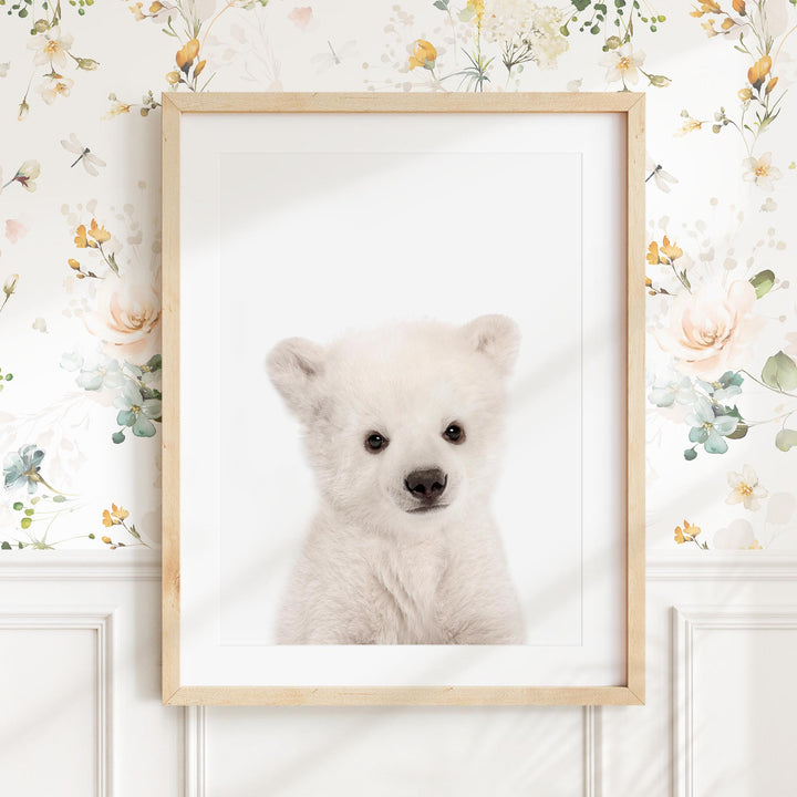 a picture of a polar bear in a frame