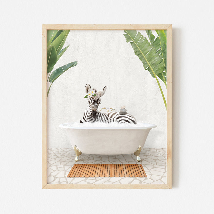 a picture of a zebra laying in a bathtub