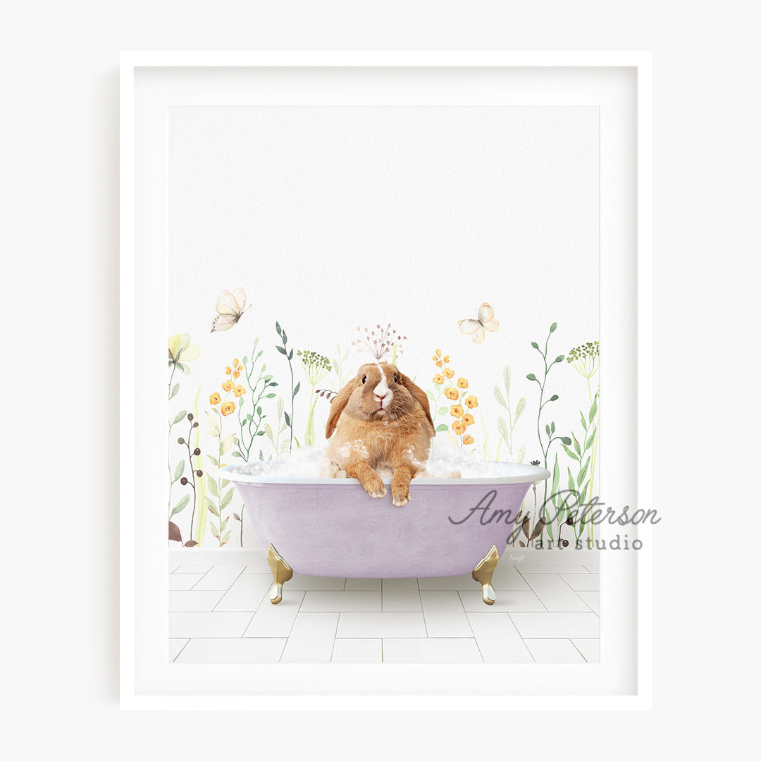 a picture of a rabbit in a bathtub