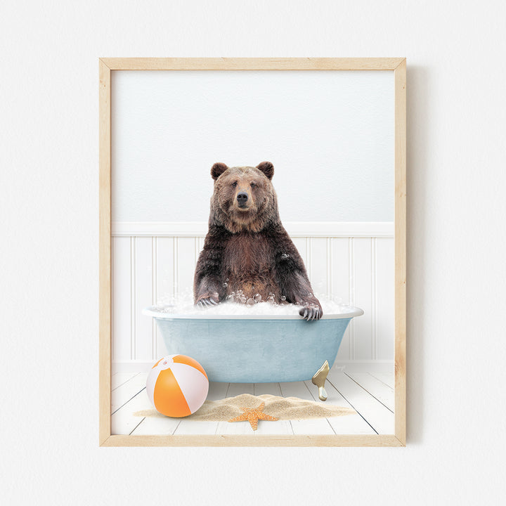 a picture of a bear in a bathtub