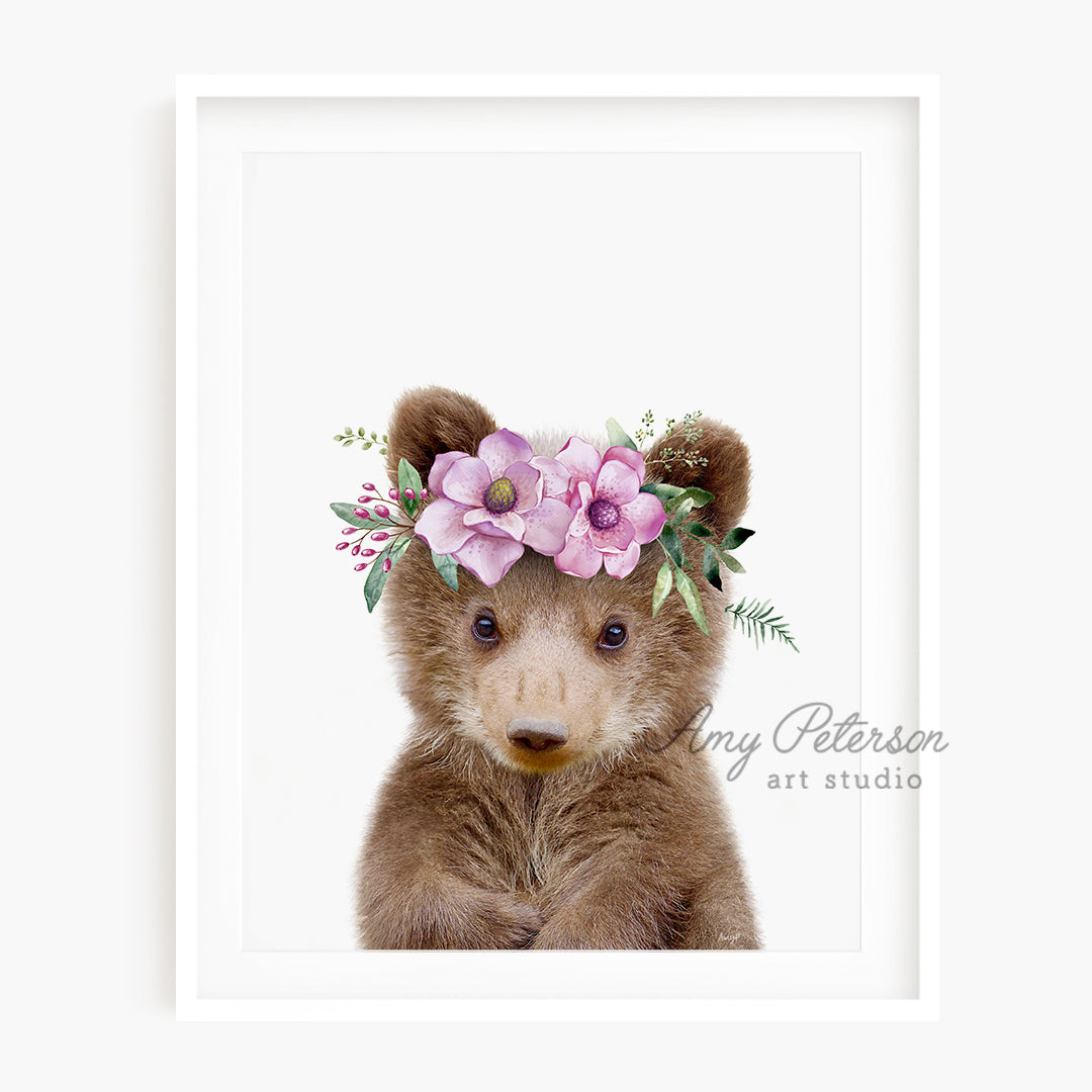 a picture of a teddy bear wearing a flower crown