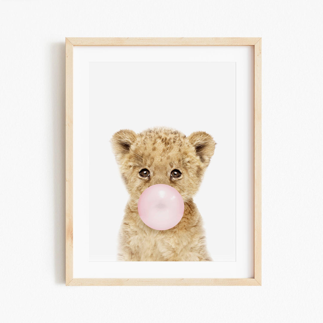 a picture of a teddy bear with a bubble gum