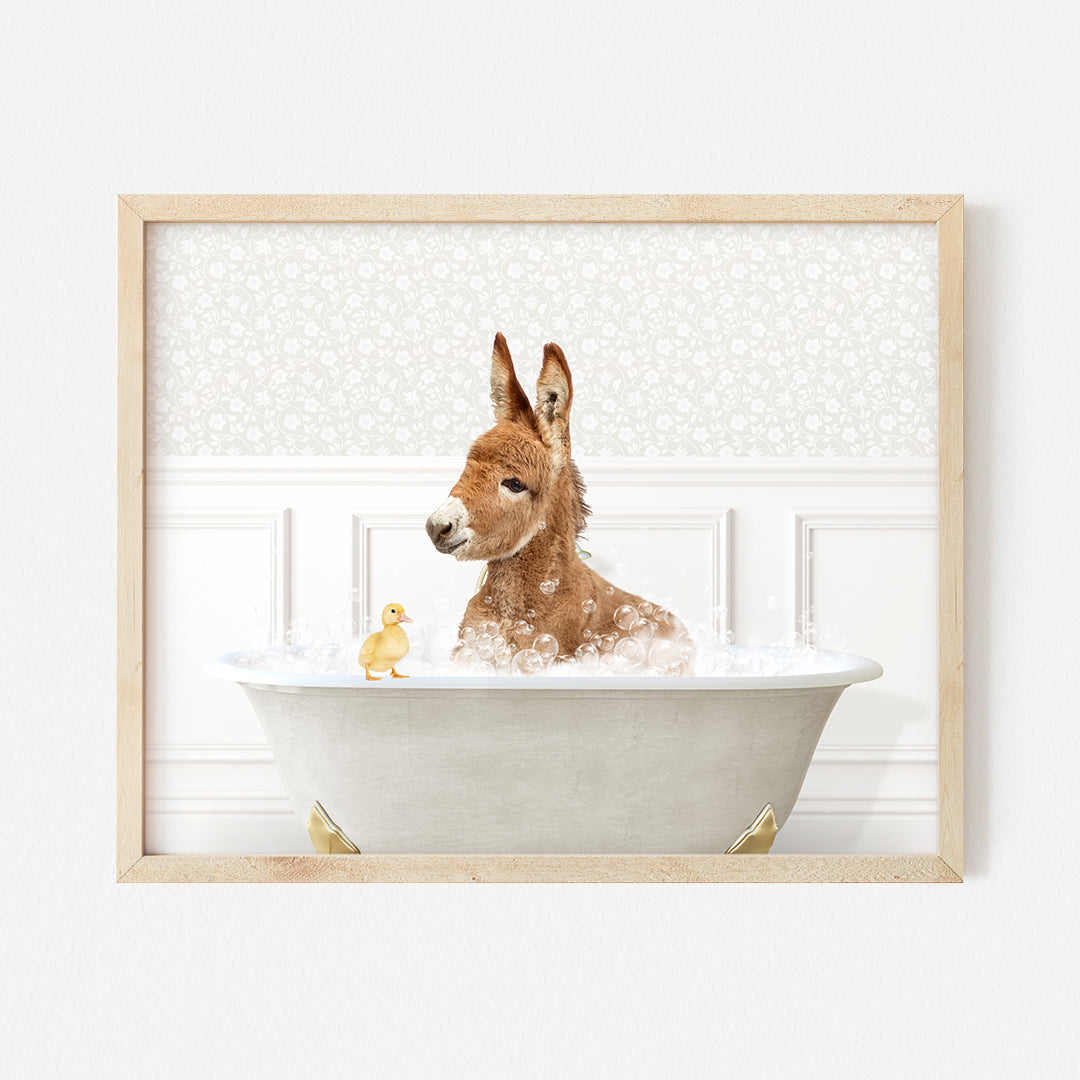 a picture of a dog in a bathtub with a rubber duck