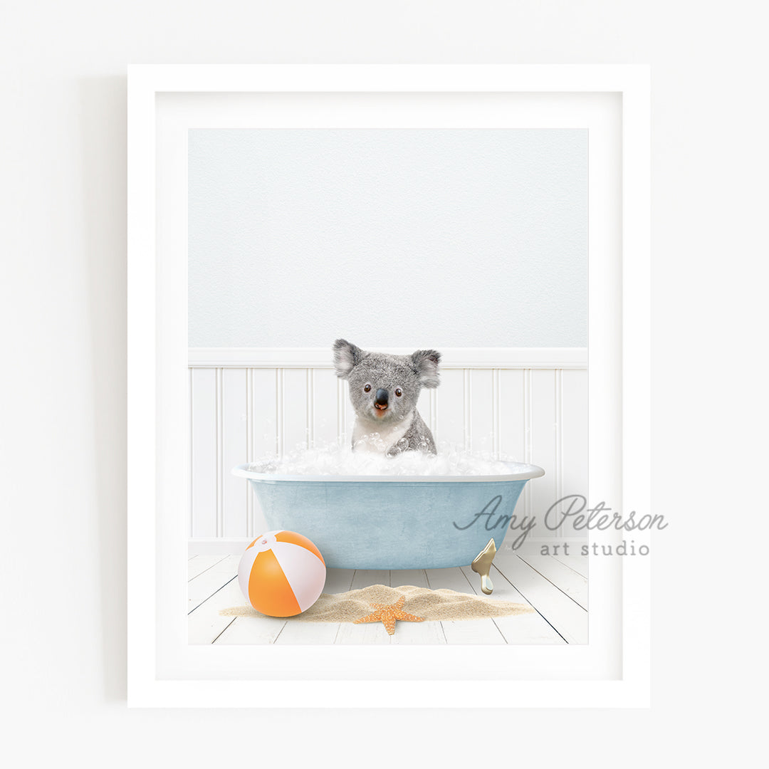 a picture of a koala in a bathtub