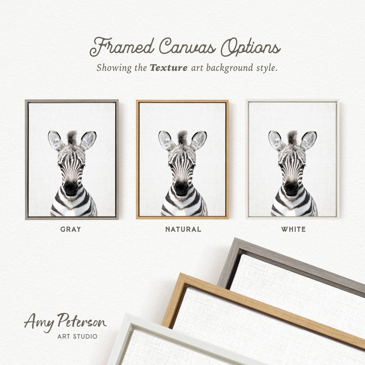 three framed canvas options, each with a different color and style, showcasing the texture art background style.
