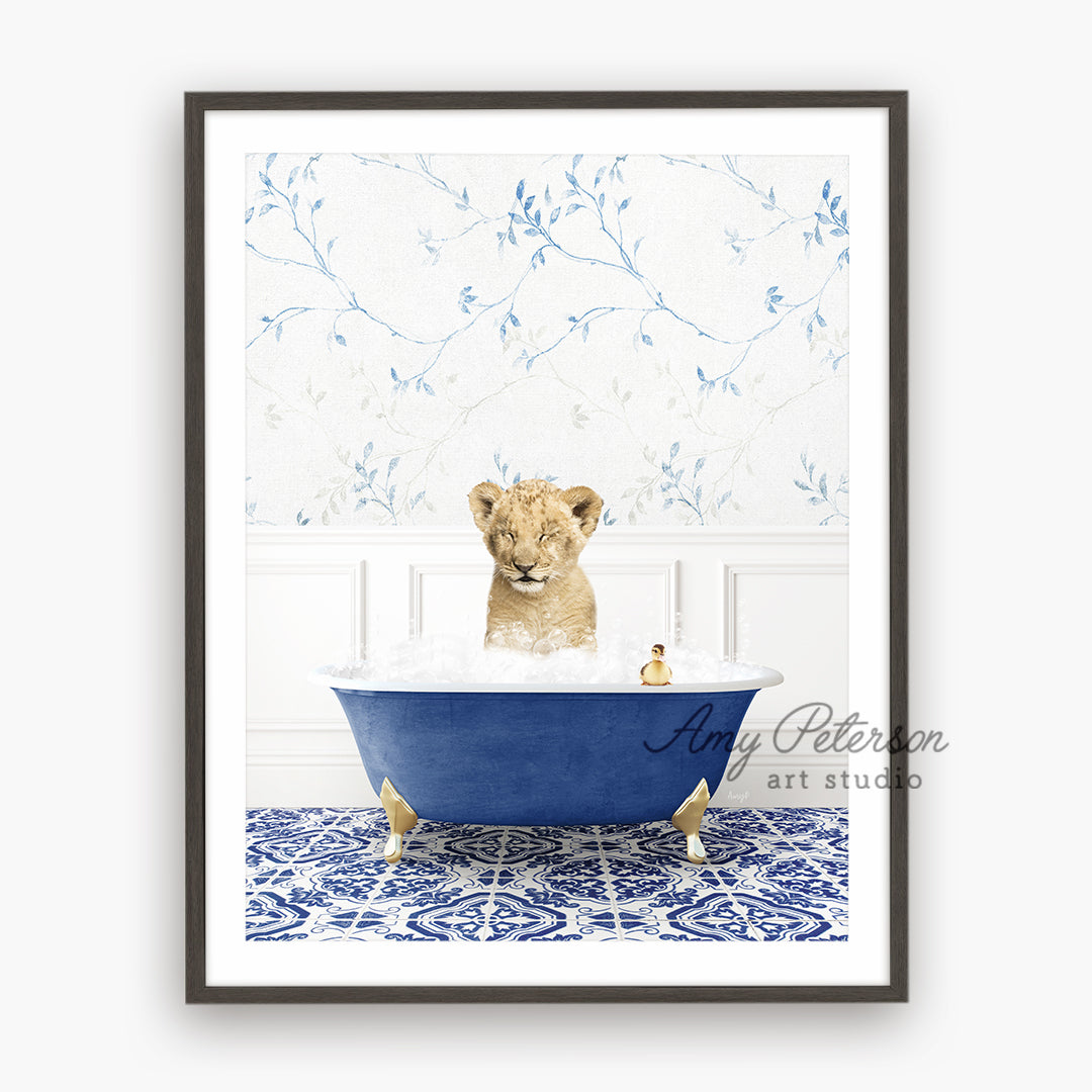 a picture of a dog in a bathtub