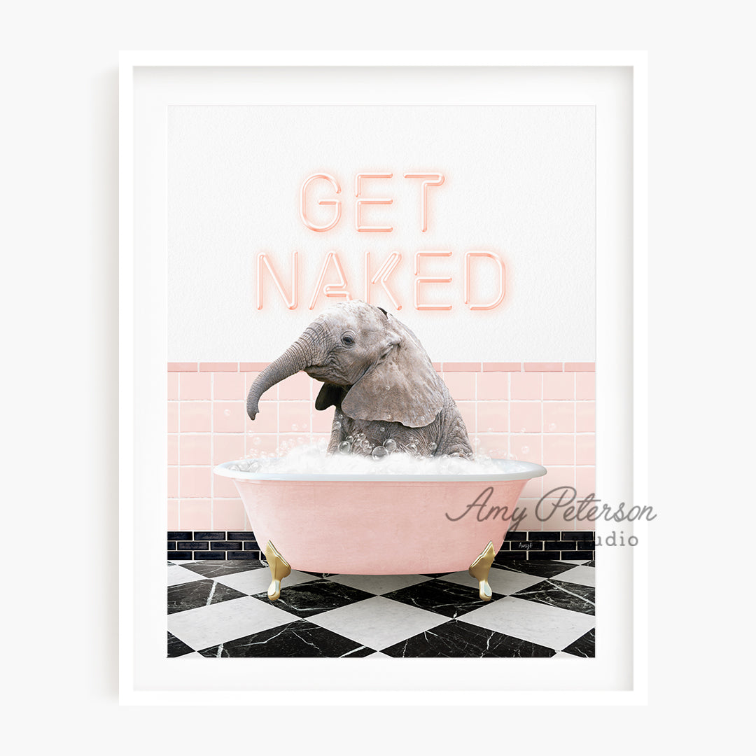 a picture of an elephant in a bathtub