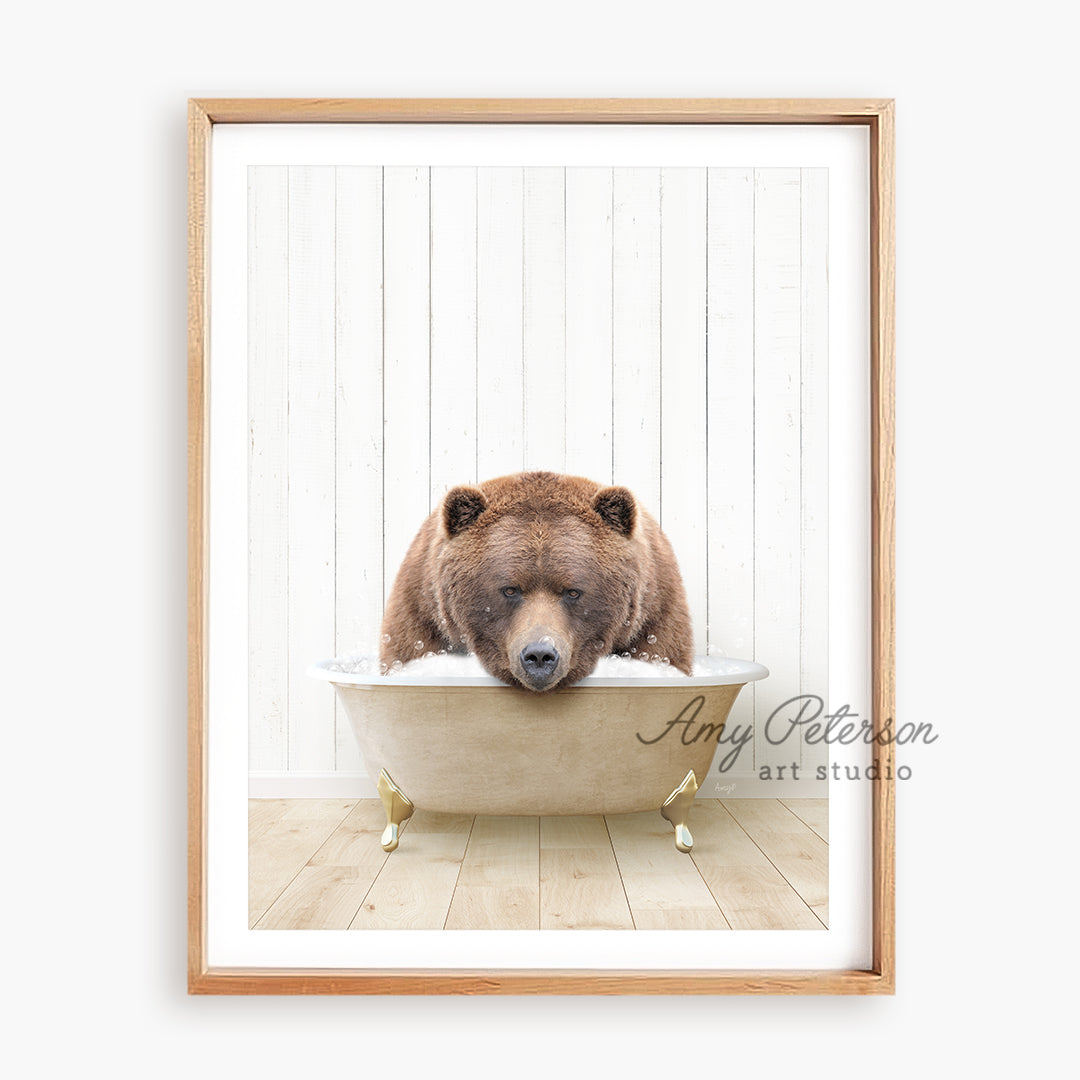 a picture of a bear in a bathtub