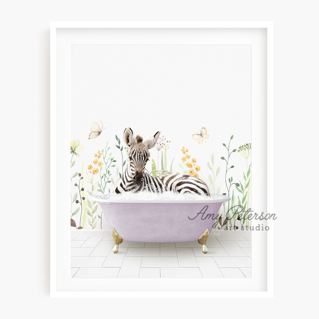 a picture of a zebra in a bathtub