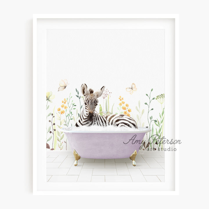 a picture of a zebra in a bathtub