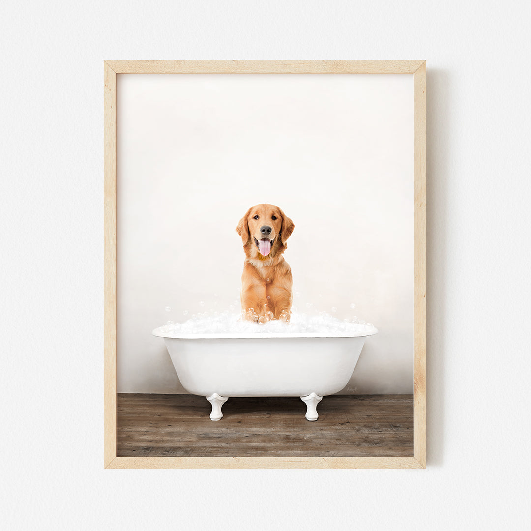 a dog is sitting in a bathtub with foam