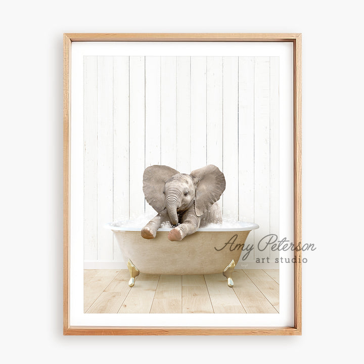 a picture of an elephant in a bathtub