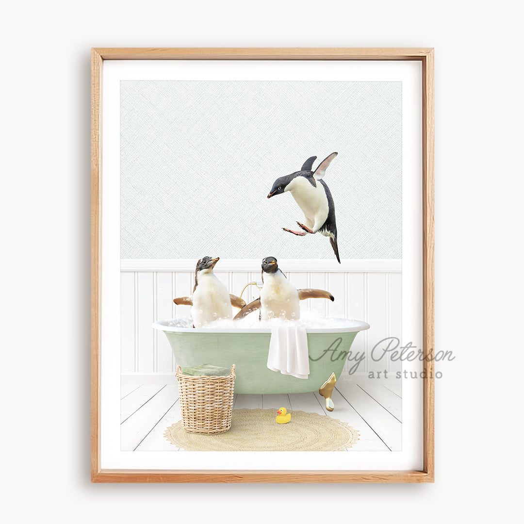 a picture of three birds in a bathtub