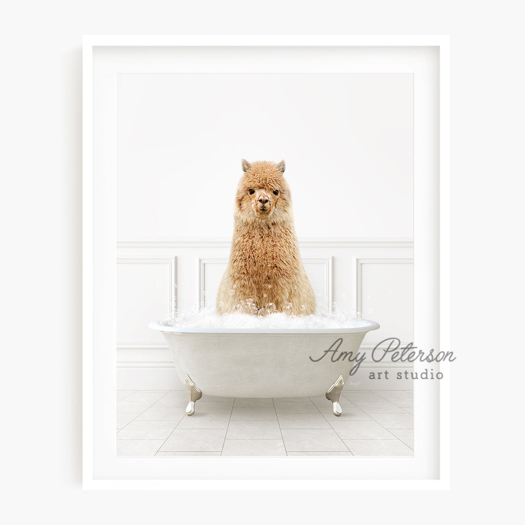 a dog sitting in a bathtub with foam on it