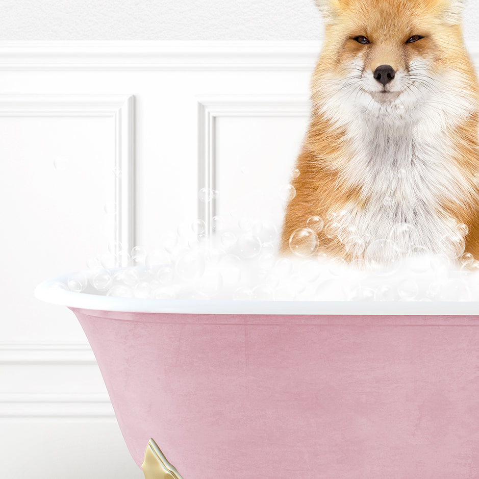 a dog sitting in a bathtub full of bubbles