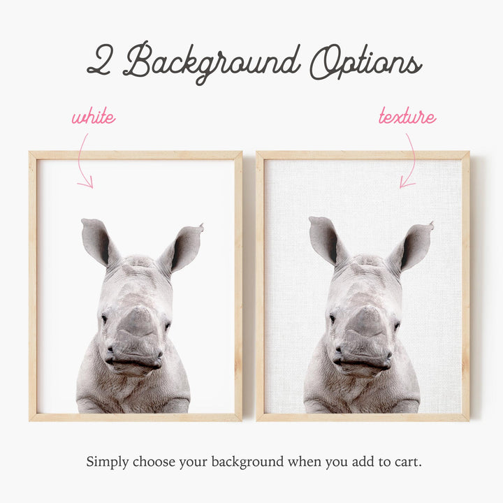 a picture of a baby rhino with a picture of it's mother