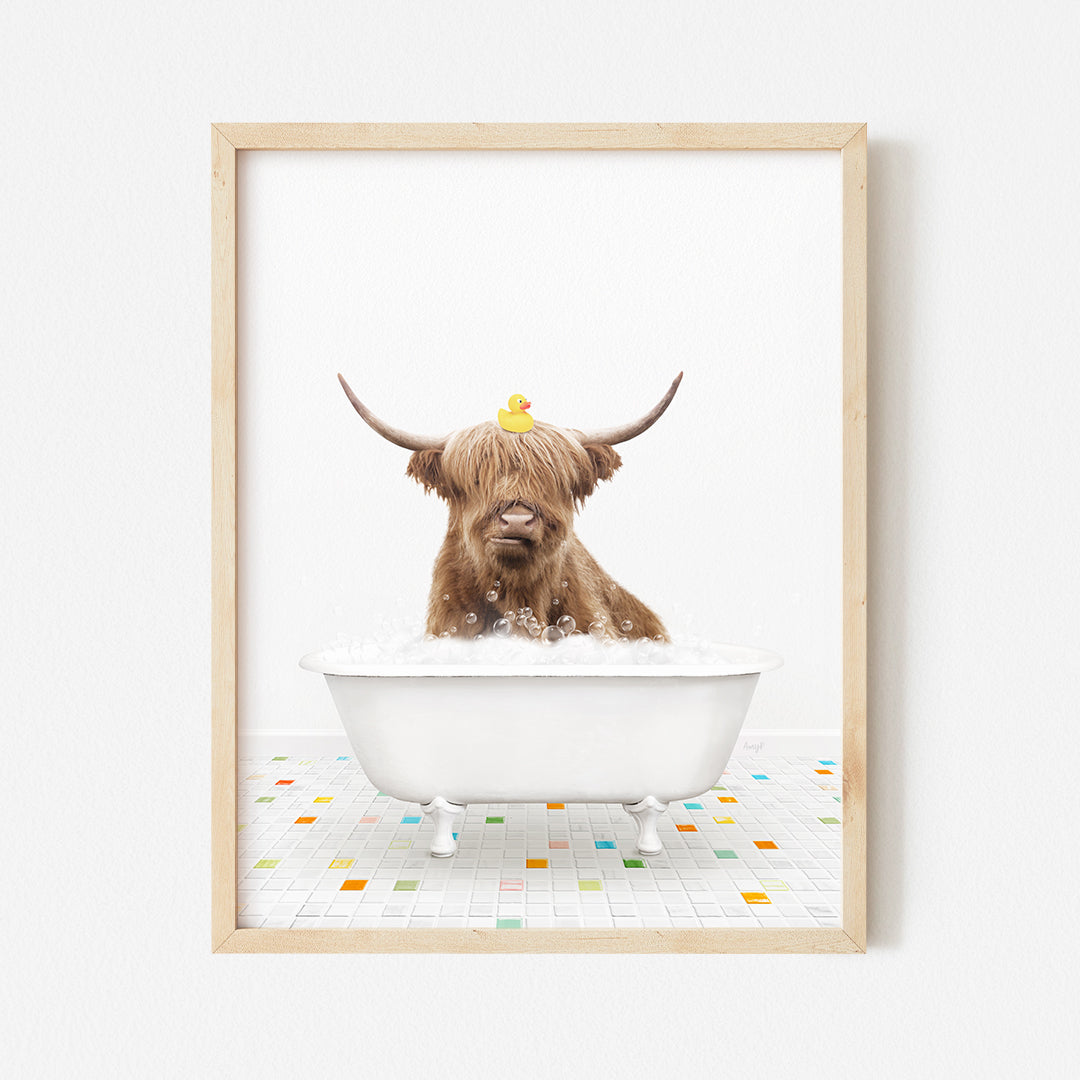 a picture of a brown dog in a bathtub