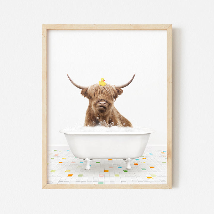 a picture of a brown dog in a bathtub