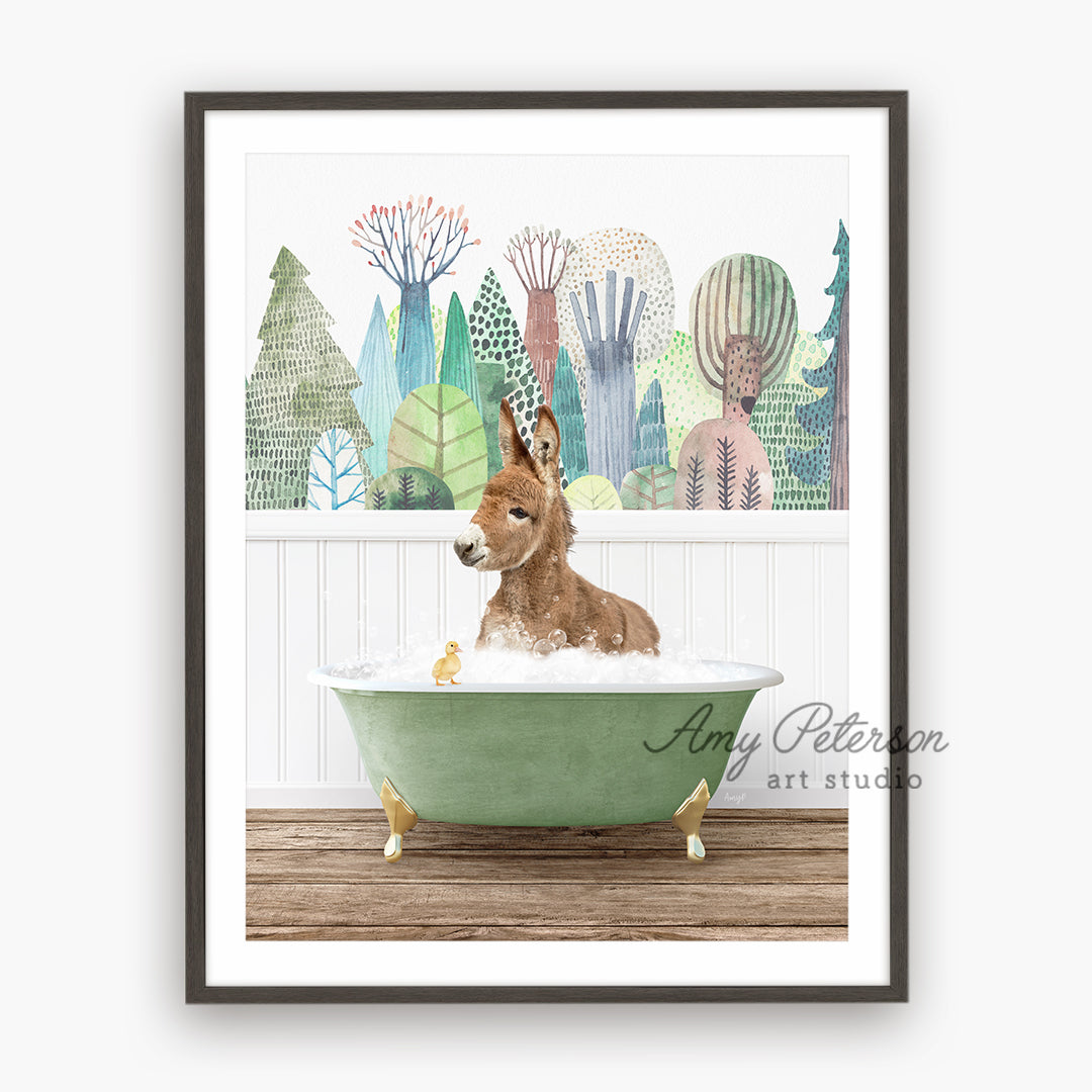 a dog sitting in a bathtub with a cactus background