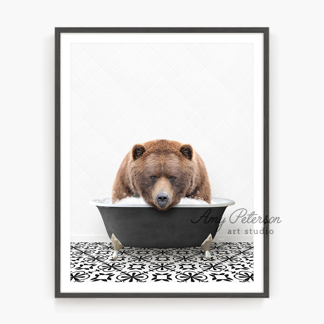 a picture of a bear in a bathtub