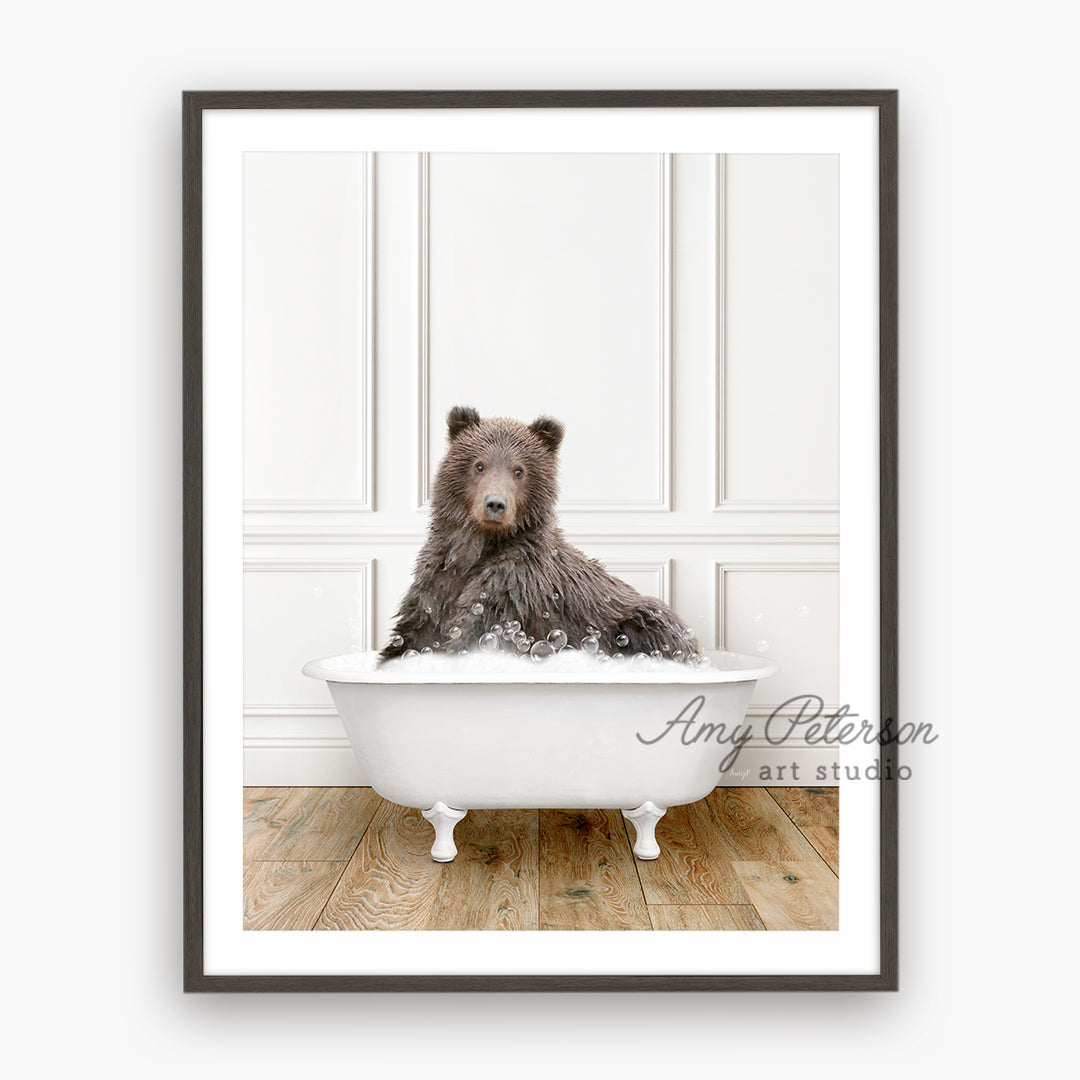 a picture of a bear in a bathtub