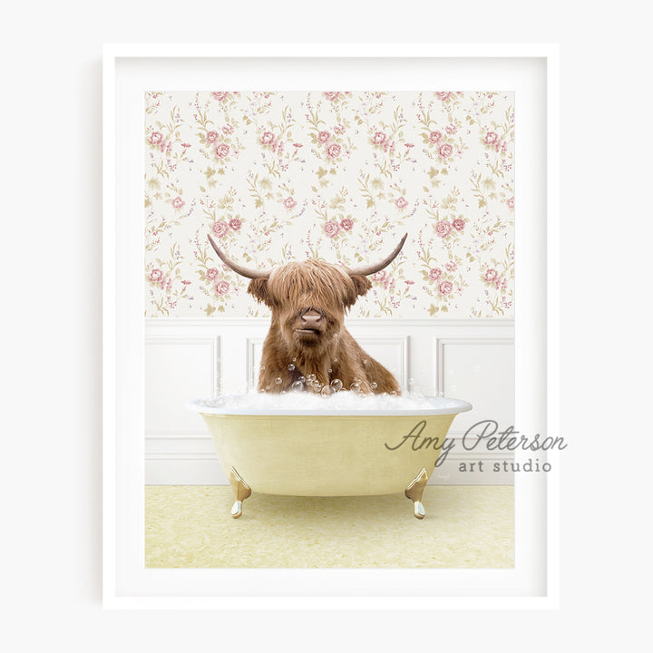 a brown dog sitting in a bath tub