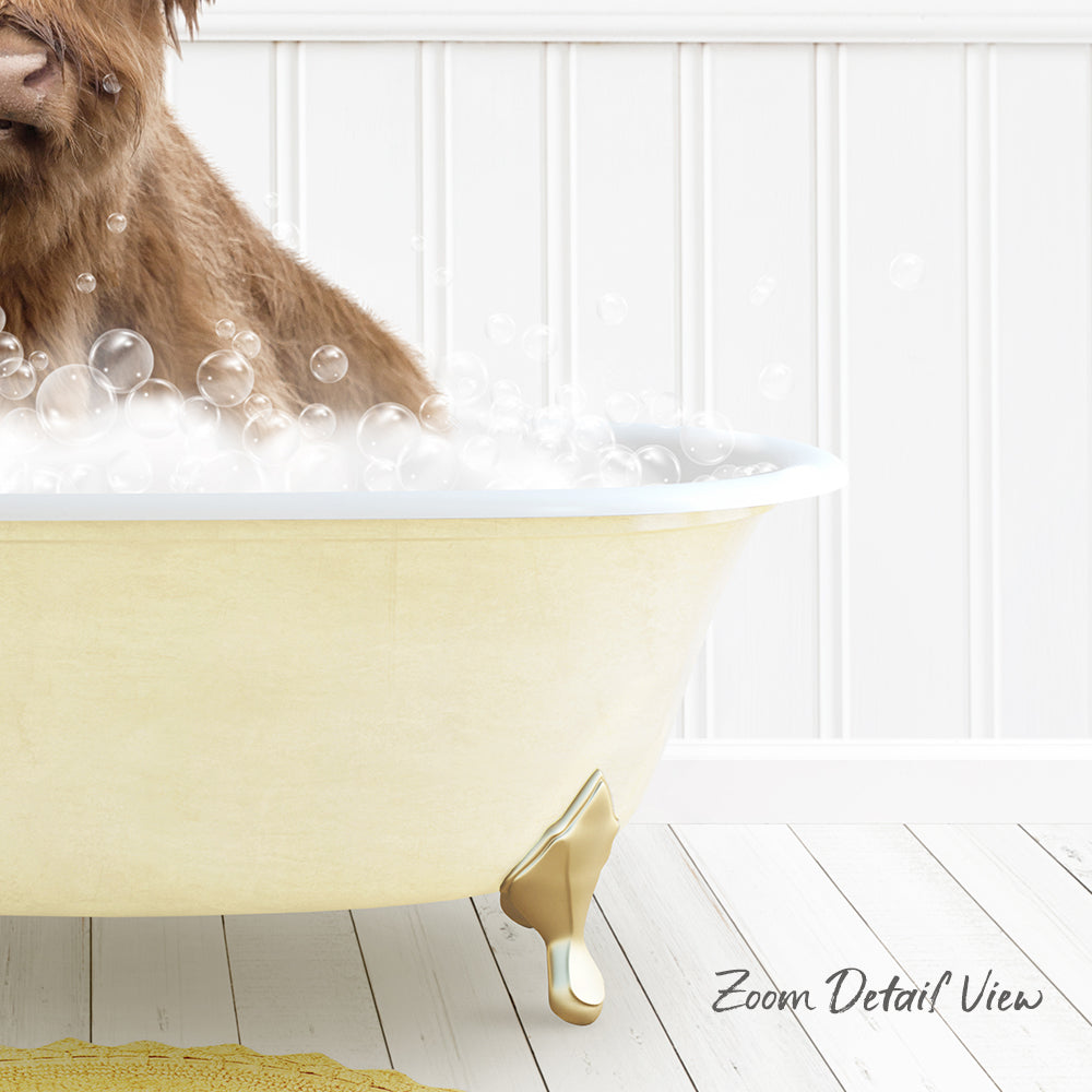 A dog is sitting in a bathtub filled with bubbles, enjoying a relaxing bath.