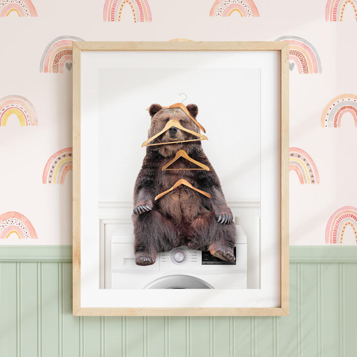 a picture of a bear with a rope around its neck