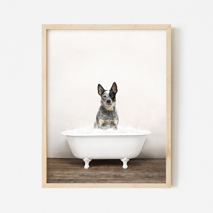 a dog is sitting in a bathtub with foam