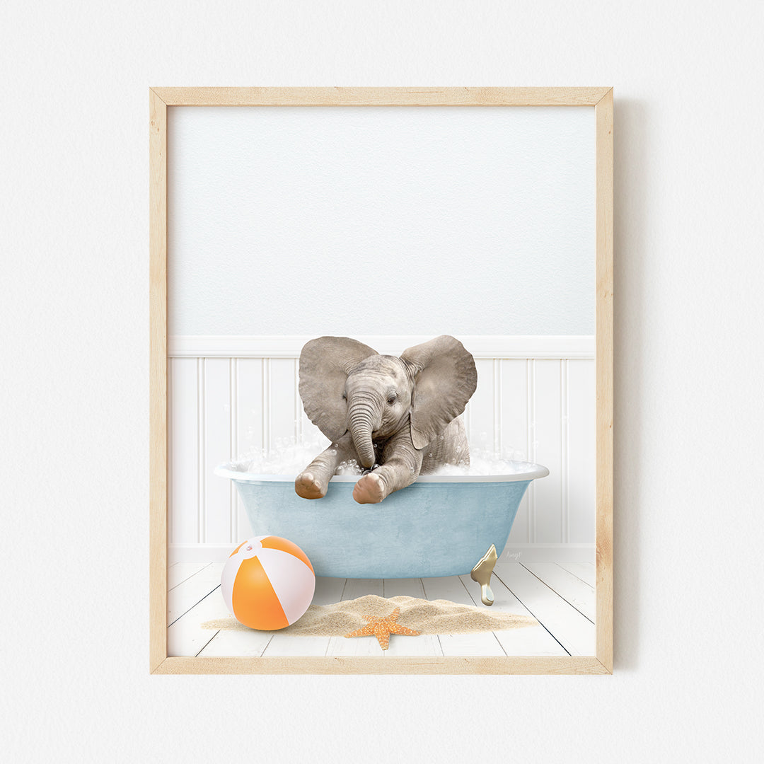 a picture of an elephant in a bathtub