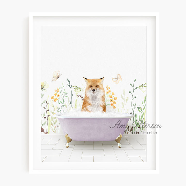 a picture of a fox in a bathtub