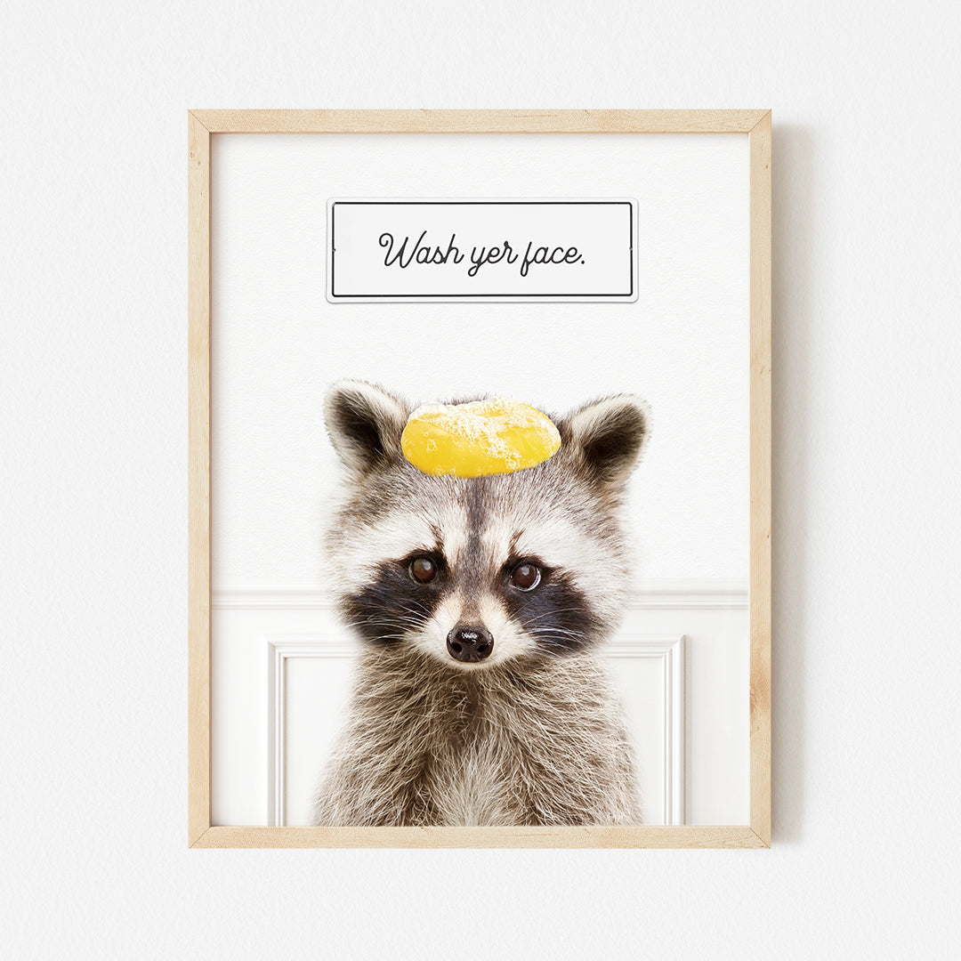 a picture of a raccoon with a lemon on its head