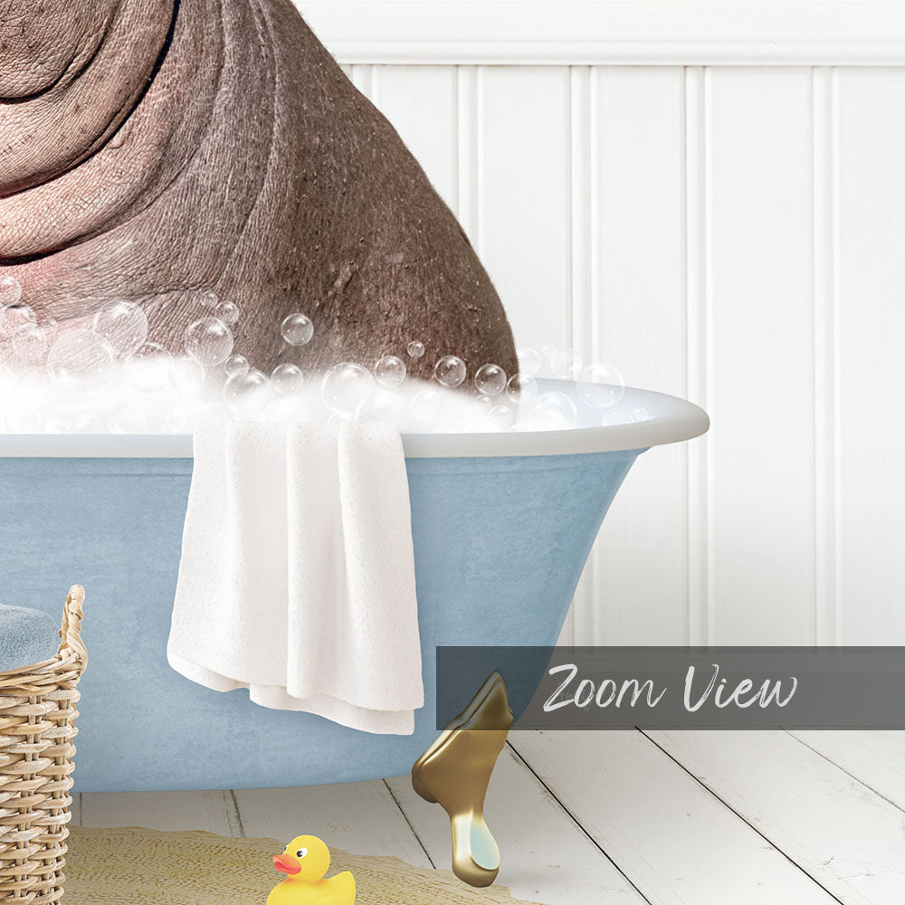 A bathtub filled with bubbles, with a rubber duck sitting in it.