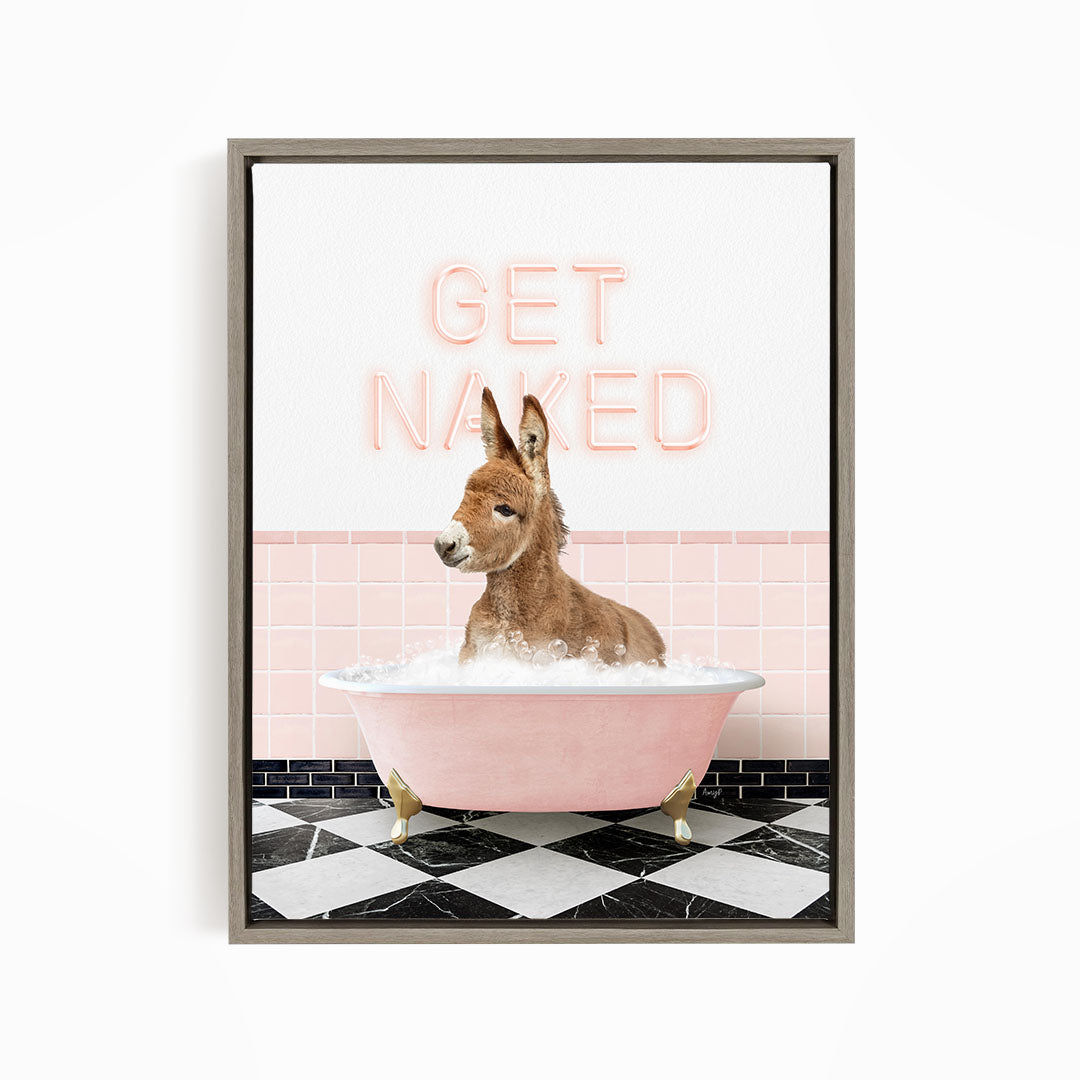 Baby Donkey in Pink Get Naked Bath