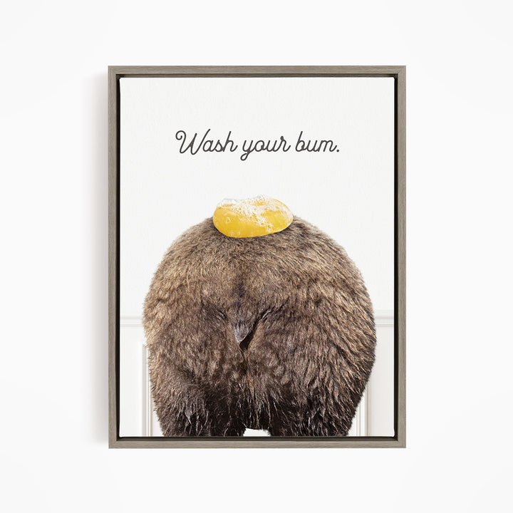 Bear "Wash yer bum" - Bathroom Simple White