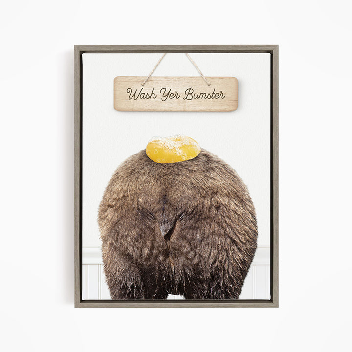 Bear "Wash yer bum" - Bathroom Cottage White