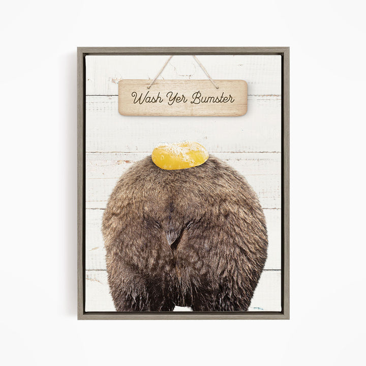 Bear "Wash yer bum" - Bathroom Shiplap